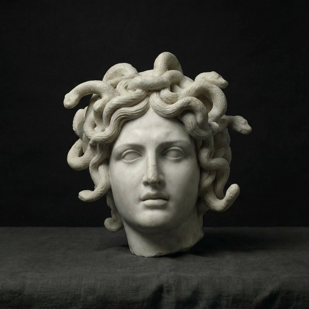 Medusa de mármore